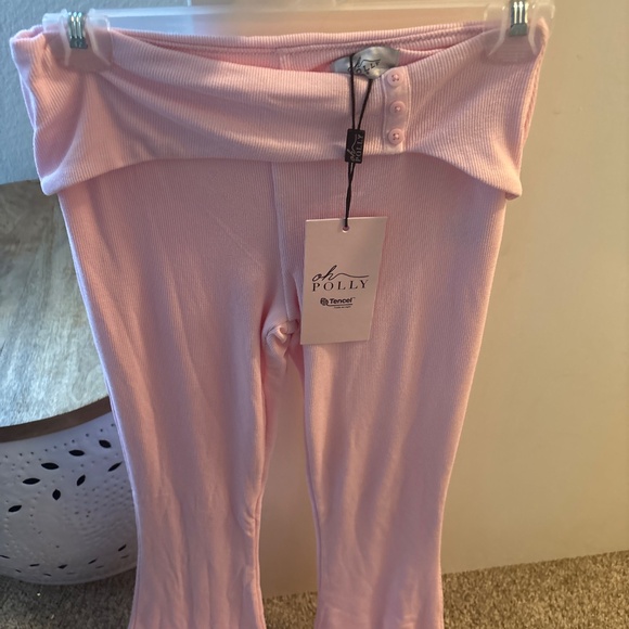 Oh Polly pink fold over pants new with tags small - Picture 3 of 4